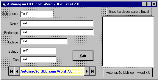 Automação OLE com Word 7.0 e Excel 7.0